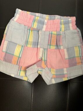 The Beaufort Bonnet Company Pastel Plaid Shorts - Light Blue & Pink 12-18 months